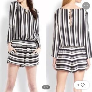 Ella Moaa Black and White Striped Romper